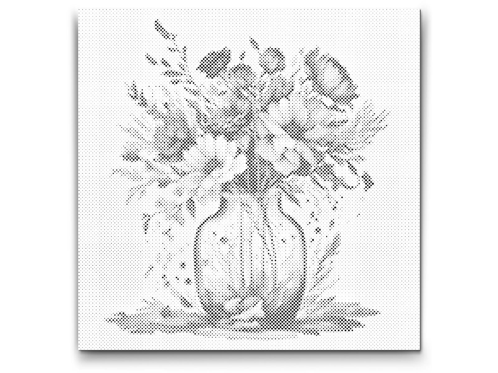 Dotting Points - Violet flowers in a glass vase